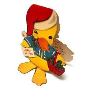 Vintage Duck Merry Christmas Card